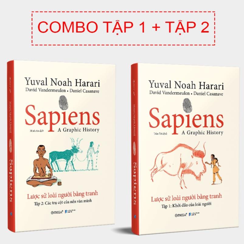Sách - Sapiens: Lược sử loài người bằng tranh ( Tập 1 +2 ) - AlphaBooks