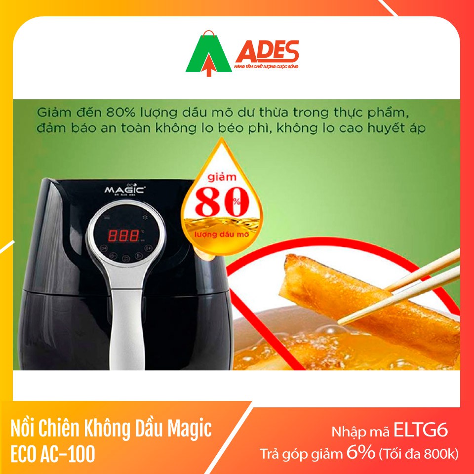 [Mã 154ELSALE2 giảm 7% đơn 300K] Nồi Chiên Không Dầu Magic Eco AC-100