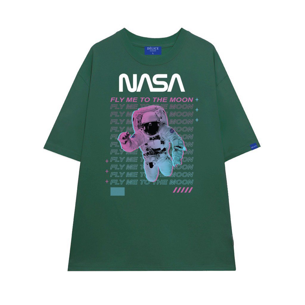 [ Full Box + Tag ] Áo thun phông Unisex cotton 100% form rộng tay ngắn NASA