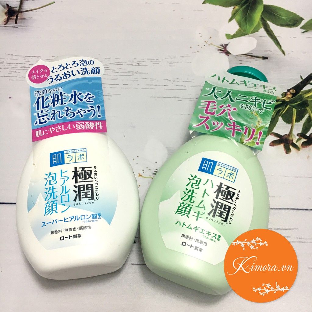 Sữa Rửa Mặt Tạo Bọt Dưỡng Ẩm Hada Labo Gokujyun Super Hyaluronic Acid Moisturizing Face Wash.