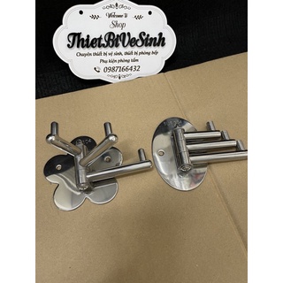 (FreeShip) Móc treo quần áo gắn tường, móc 3 chia đa năng bằng inox 304 chuẩn trong nhà tắm