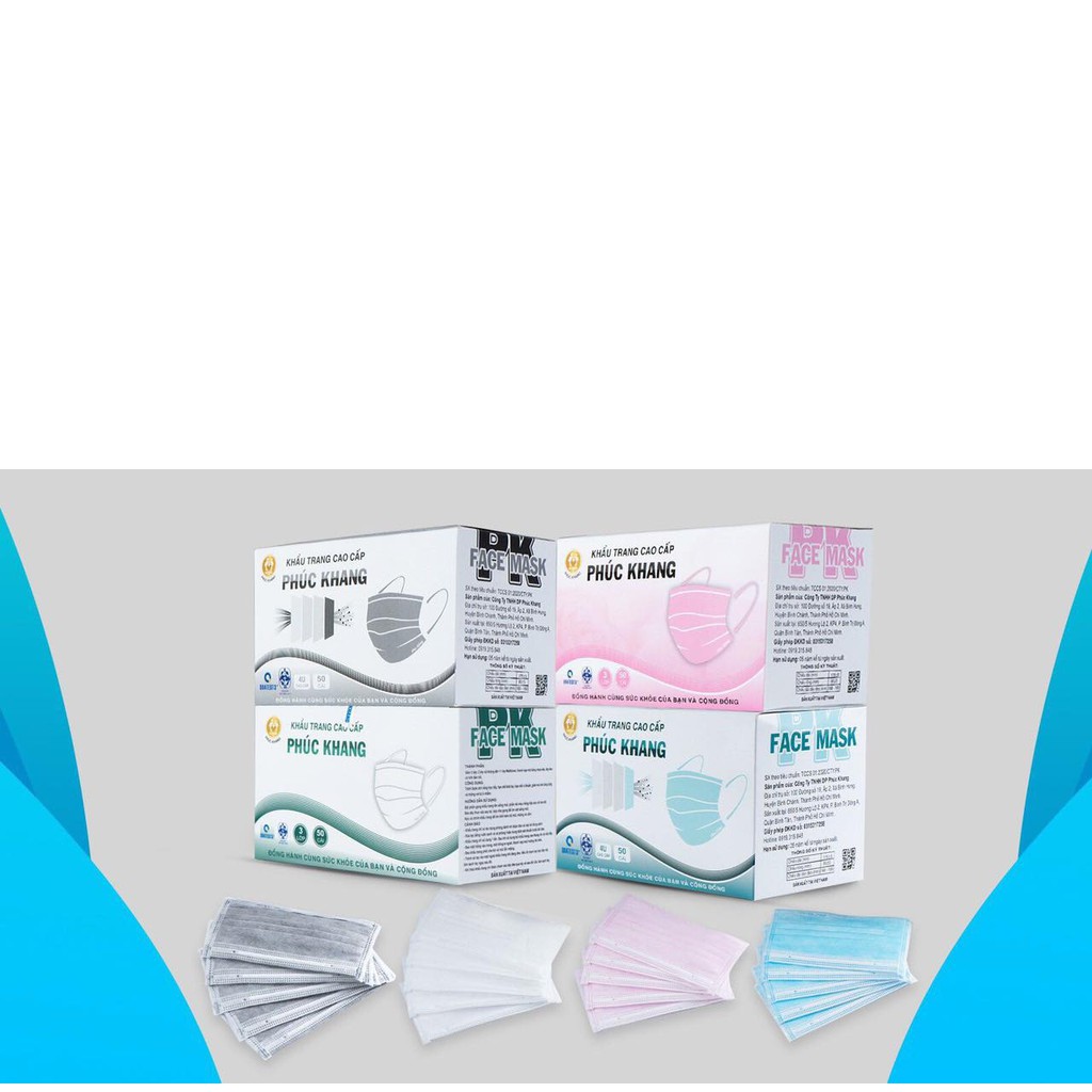 KHẨU TRANG Y TẾ PHÚC KHANG CAO CẤP ( MÀU XÁM, MÀU XANH) | BigBuy360 - bigbuy360.vn