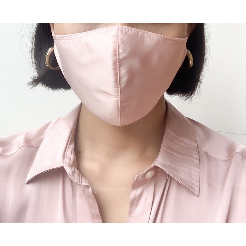 Khẩu trang thời trang vải lụa cao cấp 2 lớp thoáng mát (có 10 màu) | BigBuy360 - bigbuy360.vn