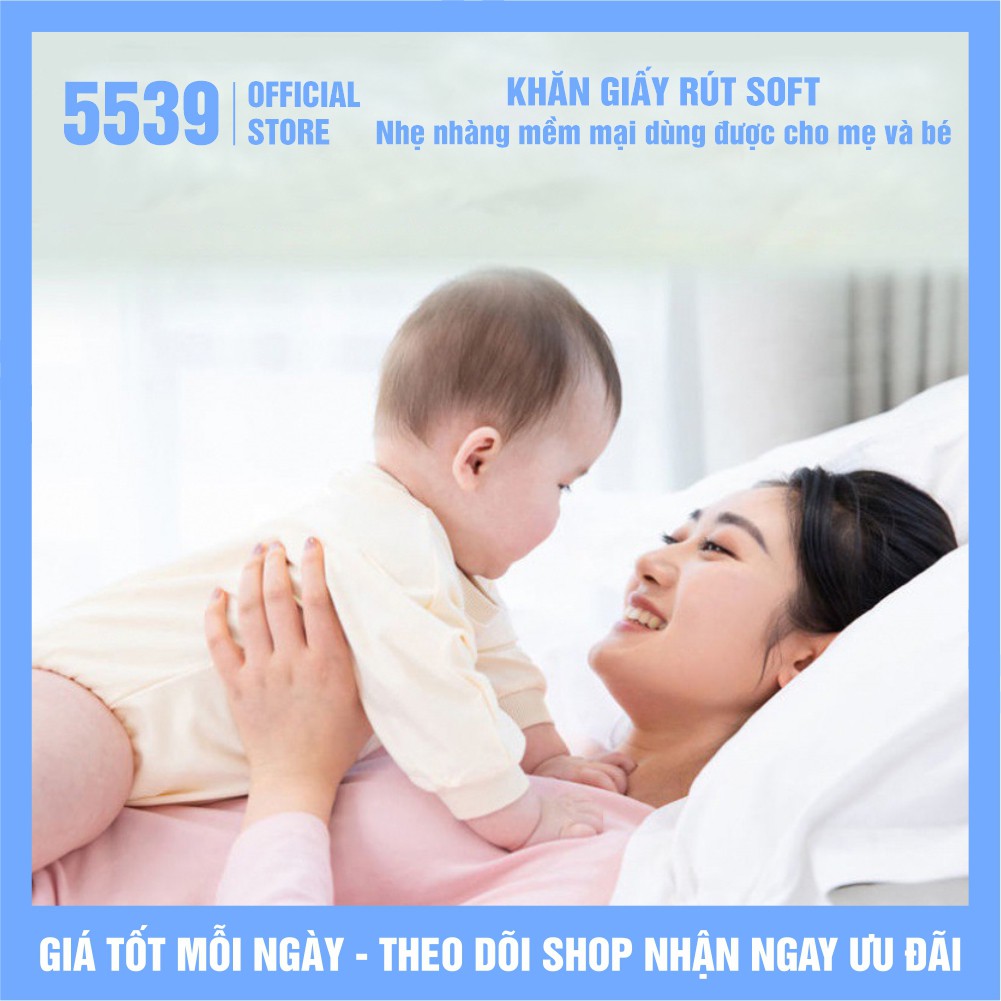 Khăn giấy rút ⚡️ FREESHIP ⚡️ Combo 4 gói khăn giấy rút 4 lớp Soft siêu dai, trắng mịn 220 tờ 1 gói - Shop 5539