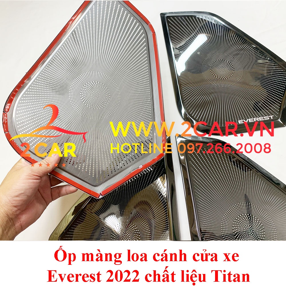 Ốp Trang trí Màng Loa cánh cửa xe Ford Everest 2022, 2023 chất liệu Titan Cao Cấp