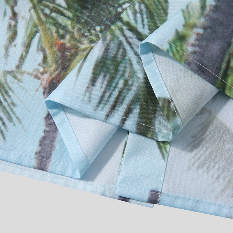 INCERUN Áo Sơ Mi Tay Ngắn Có Cổ In Họa Tiết Thời Trang Đi Biển Cho Nam