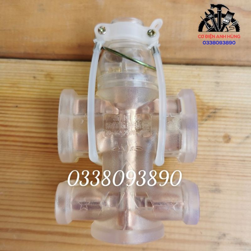 Combo 1 Ổ Cắm Đúc Cao Su 5 Lổ Và 1 Phích Cắm Điện Chân Dẹt Chịu Tải 16A-250V