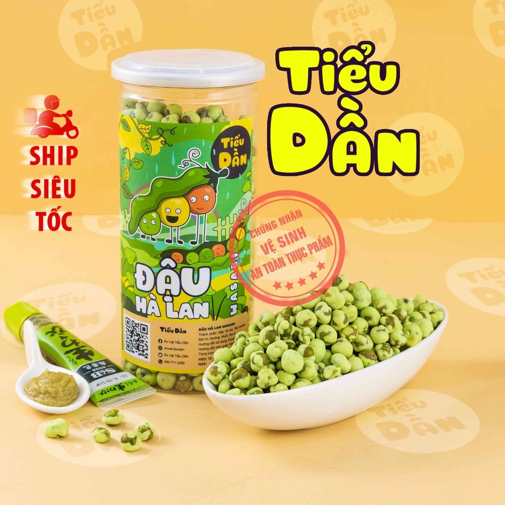 Đậu hà lan wasabi hũ lớn 400g đồ ăn vặt Tiểu Dần