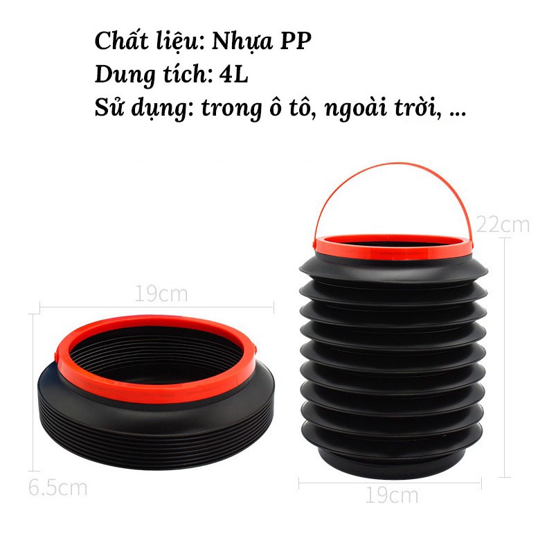 Thùng Rác Co Giãn Mini Để Trên Ô Tô  Dung Tích 4L 53