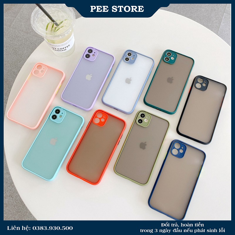 Ốp nhám bảo vệ camera pastel dành cho iPhone 6 6s 7 8 7 Plus 8 Plus X Xs Xr XsMax iPhone 11 11 Pro 11 Promax - PEE STORE