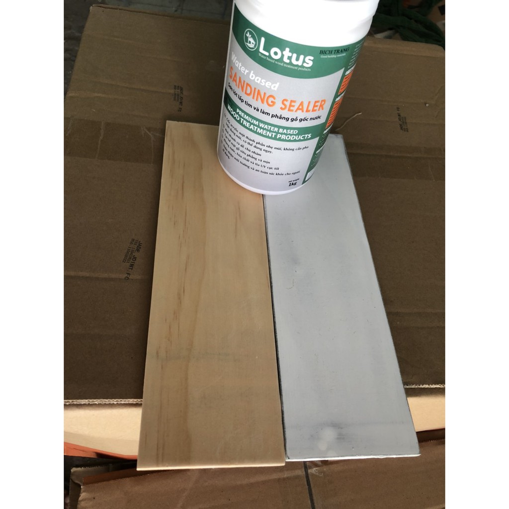 Sơn gỗ - Sơn lót gỗ, lấp tim, làm phẳng mịn, không dung môi, hệ nước - Lotus acrylic sanding sealer for wood