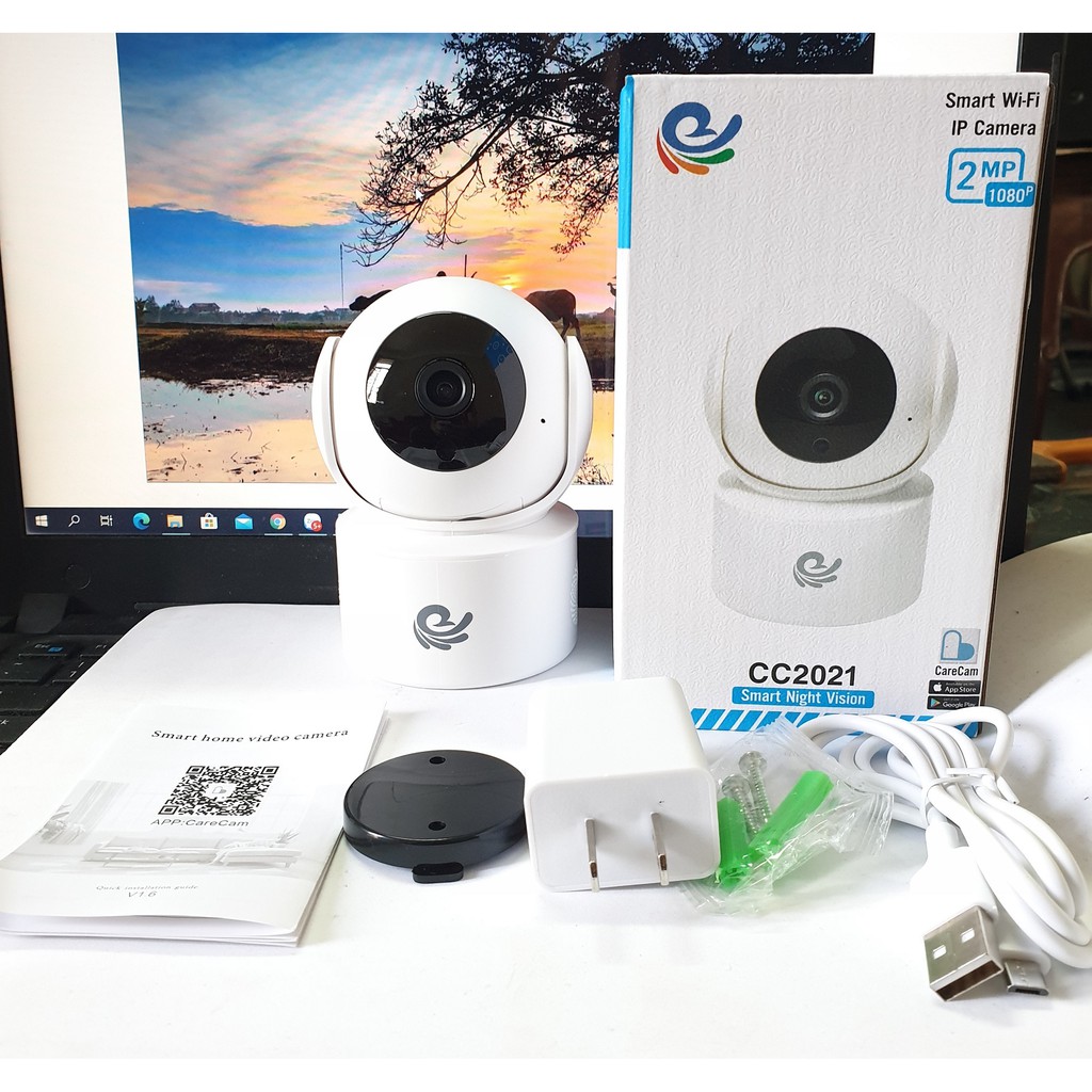 Camera WIFI không dây 360 độ CareCam CC2021/CC2021Pro, đàm thoại 2 chiều, phát hiện chuyển động, kết nối smarhome