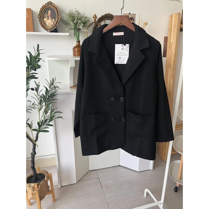 Áo Blazer Vest nữ dài tay trơn 1 lớp khoác ngoài kiểu Hàn Quốc đẹp Rubyshop94