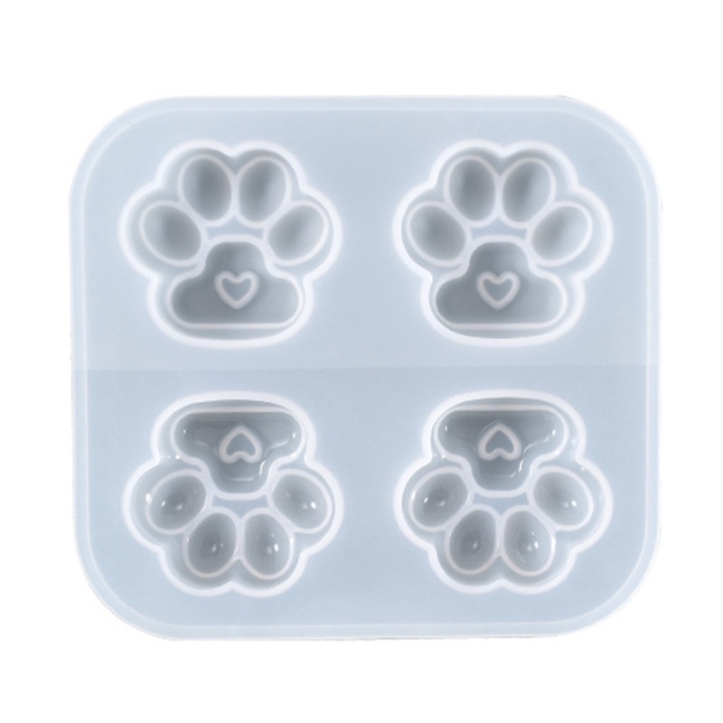 Khuôn silicone làm móc khóa hình dấu chân mèo