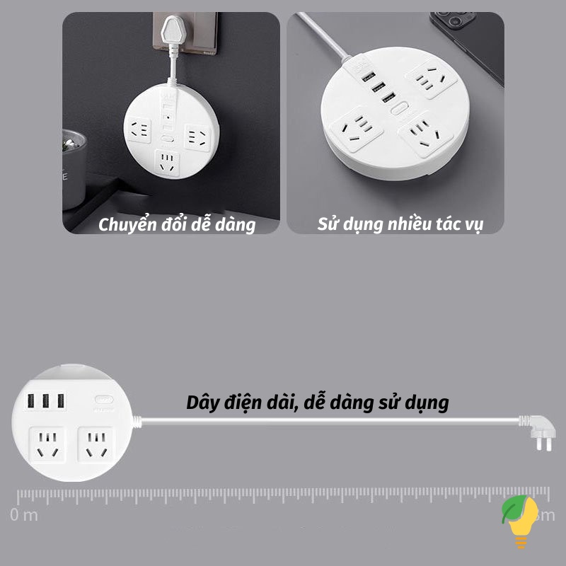 Ổ Điện, Ổ Cắm Điện Đa Năng, Dây Dài, Chống Giật Điện, Chịu Tải Lớn PAPAA.HOME