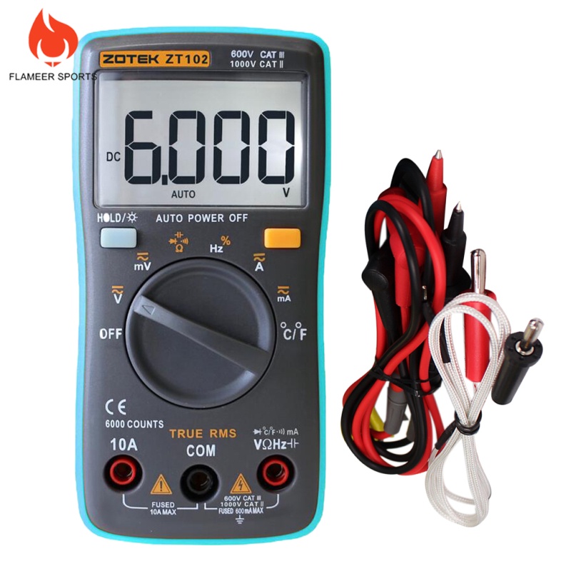 Flameer Sports 6000 Counts Pocket Mini Auto Ranging Digital Multimeter TRMS Tester 13065mm