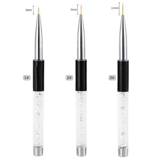 Cọ râu vẽ nét trang trí móng tay đen cán đá trang trí