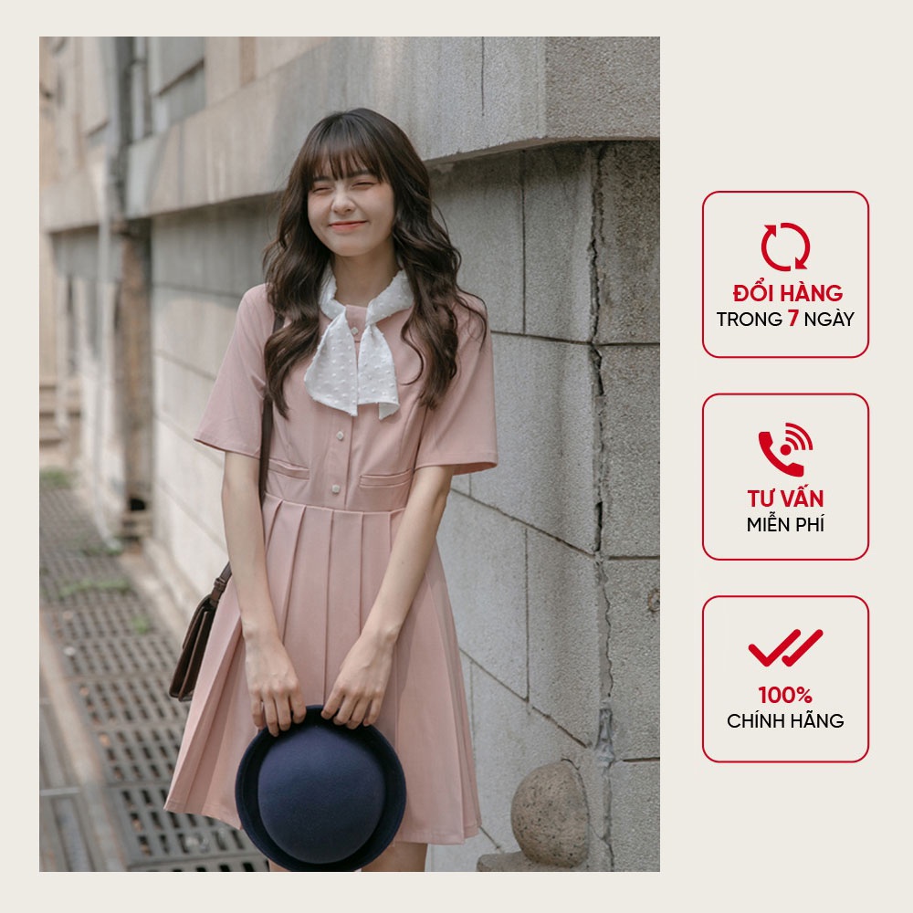 Bija Dress - Váy cổ nơ dáng xòe xinh xắn