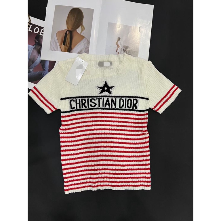 Hàng Có Sẵn! Dior! Áo Thun Ngắn Tay Thiết Kế Mới Năng Động Thời Trang