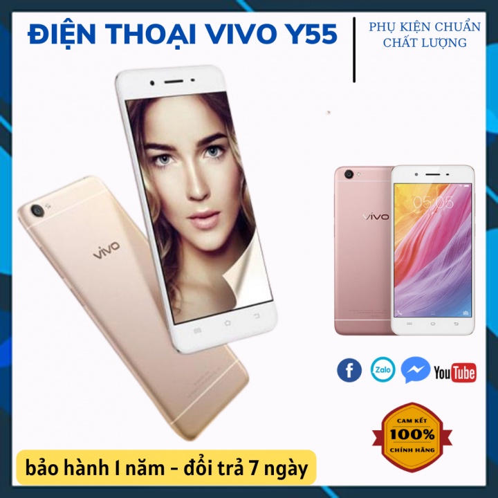 Điện thoại cảm ứng Vivo Y55 ram 4G bộ nhớ 32G 2sim mới Chính Hãng, Camera sắc nét, Học Online đỉnh