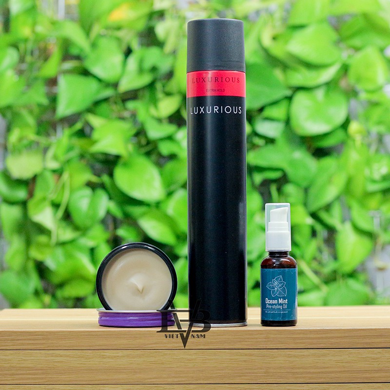 COMBO gôm xịt tóc Luxurious + Sáp vuốt tóc nam Apestomen Volcanic Clay V5 2021 + Tặng Lược Texture cao cấp