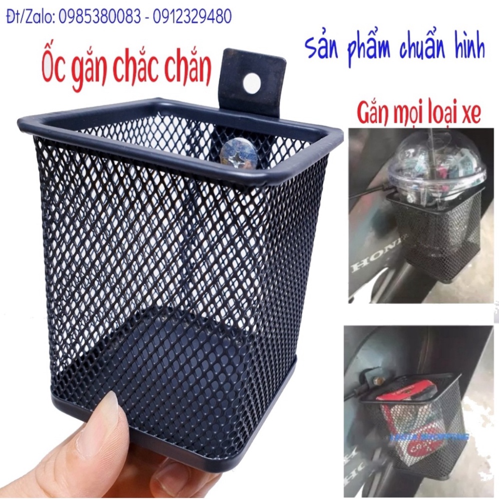 Rổ  Hông Xe Máy Vuông, Tròn Sơn Tĩnh Điện Chổng Rỉ Lắp Cho Mọi Loại Xe Tặng Pát, Ốc Gắn Ảnh thật Sp