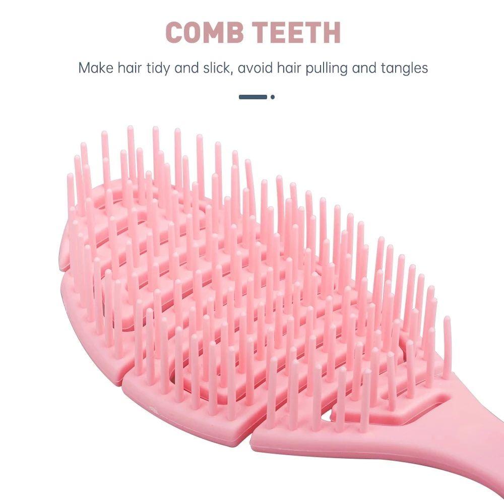 Lược Chải Tóc Xoăn Bằng Nhựa TPE Thiết Kế Nhỏ Gọn Dùng Được Cả Khi Ướt Và Khô