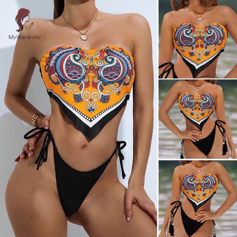 Set Đồ Tắm In Họa Tiết Thời Trang Quyến Rũ Dành Cho Nữ | BigBuy360 - bigbuy360.vn