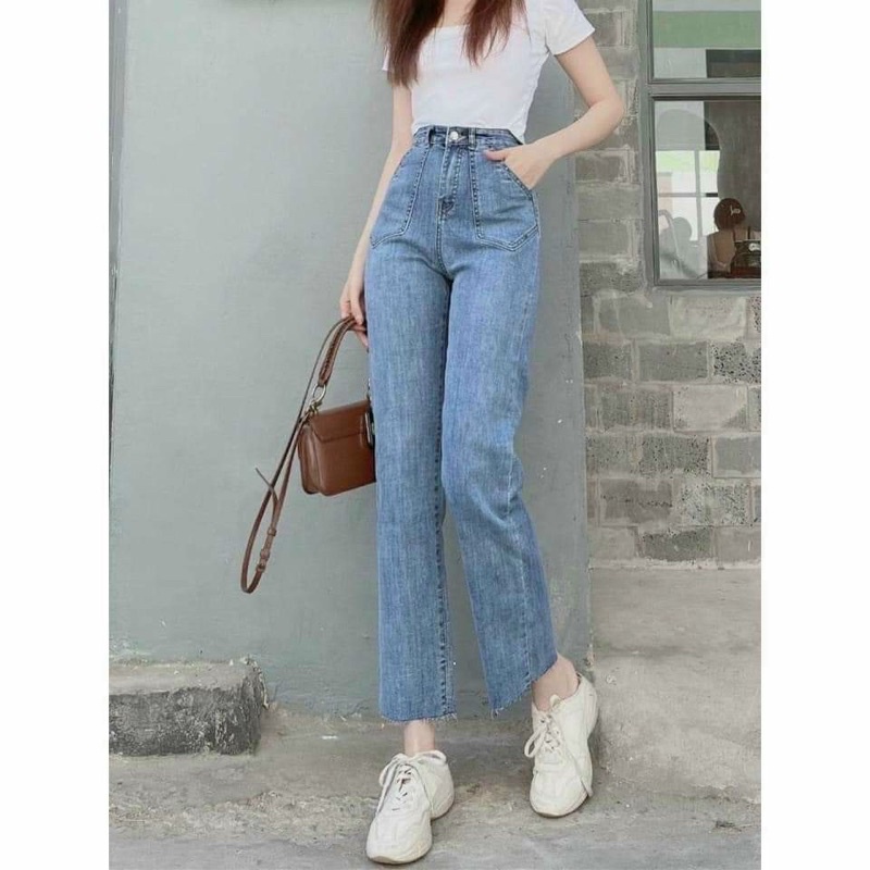Quần Jean óng đứng túi nấp co giãn