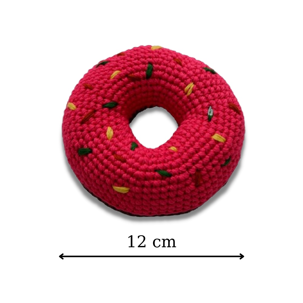 Đồ chơi đan len handmade cho cún và mèo hình bánh donut thương hiệu TPETS size L - TP319