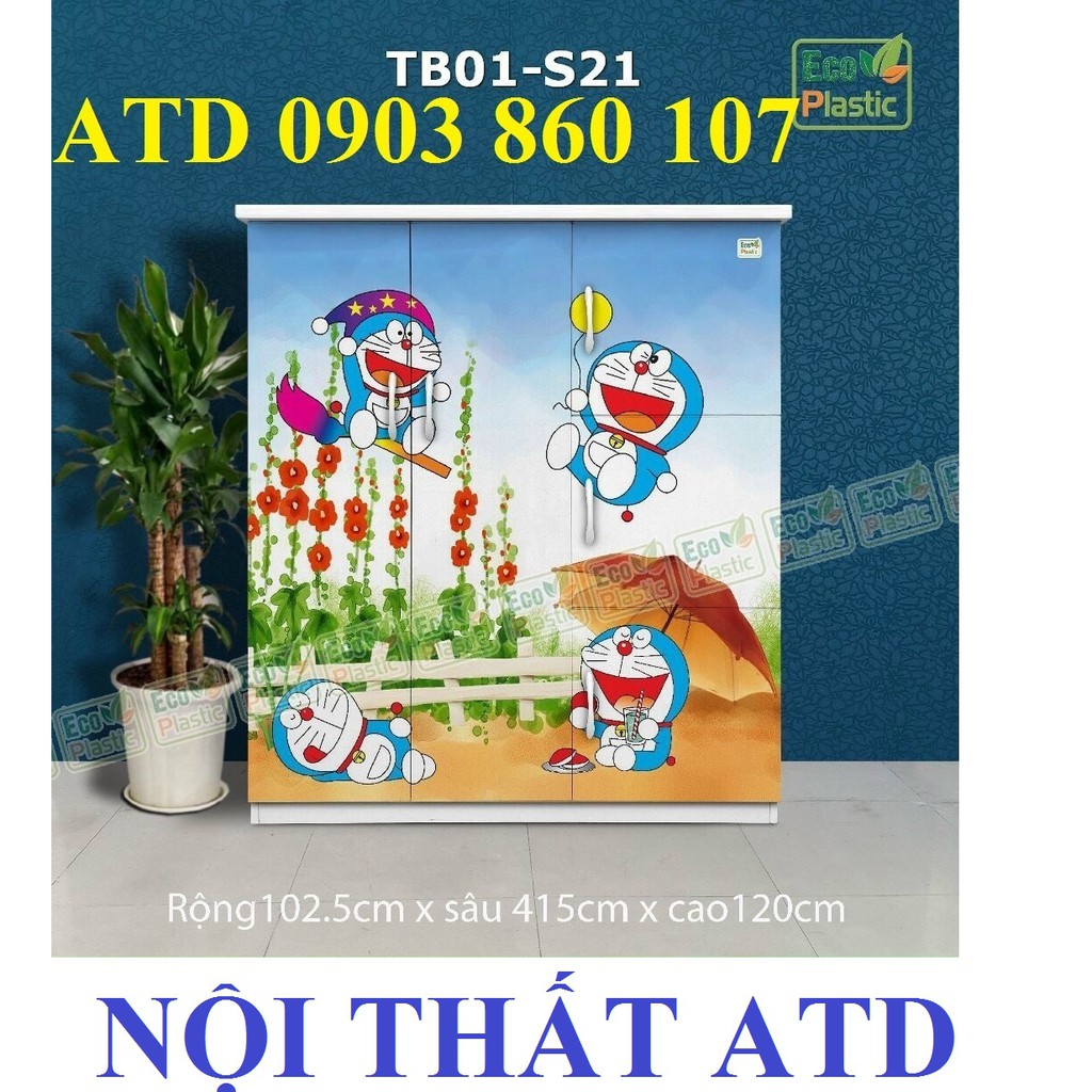 Tủ nhựa đài loan quần áo cho bé in 3d nghộ nghĩnh bé gái bé trai 1m25x1m06x45 freeship HCM