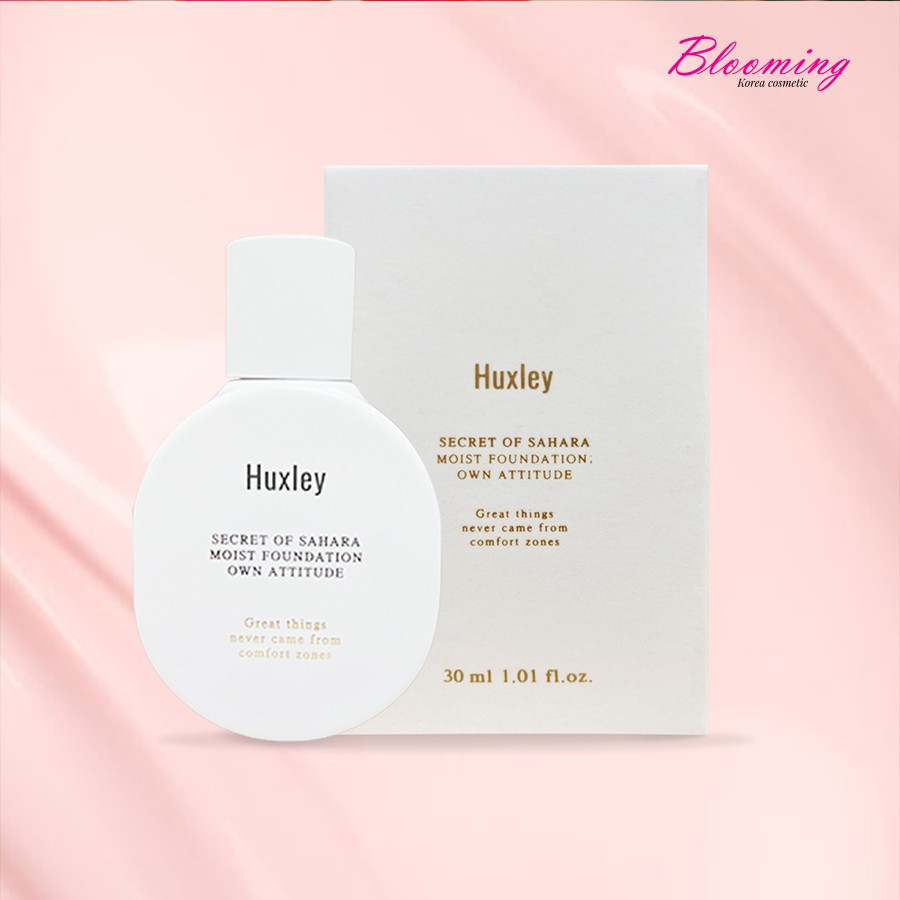 Kem nền mịn nhẹ dưỡng da dạng lỏng Huxley Moist Foundation Own Attitude 30ml