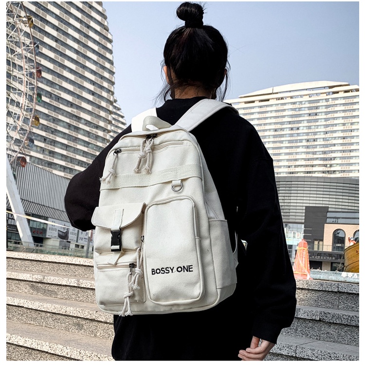 Ba Lô Đi Học Phong Cách Đường Phố Hồng Kông ko068 Thời Trang Cho Nam Và Nữ