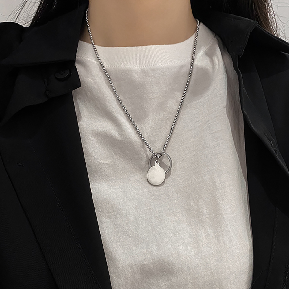 vòng cổ Nữ Mặt Tròn Phong Cách Hip Hop