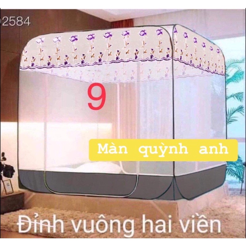 Màn chụp tự bung cao cấp đỉnh vuông( đủ 3 size) loại 2 chân viền cao cấp