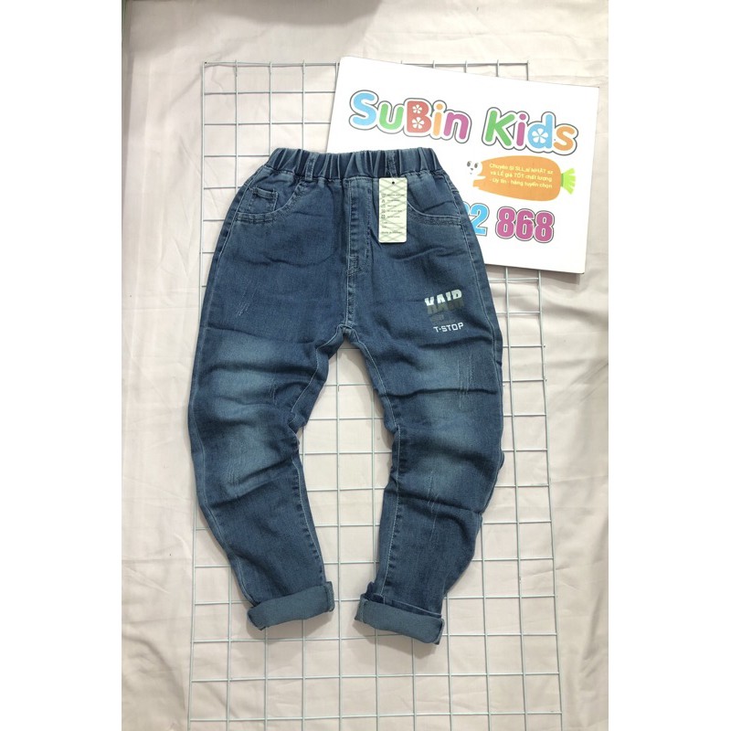 SB7013 - QUẦN Bò đại bé trai cạp chun sz 30-40kg quần jeans cho bé đơn giản vẫn chất (hàng có sẵn)