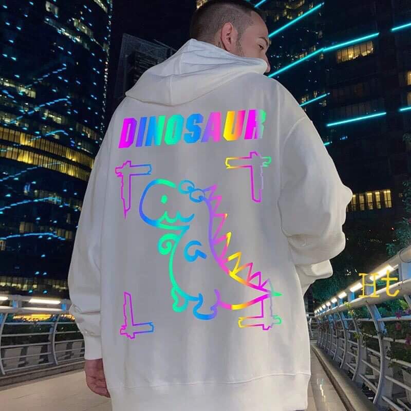 Áo hoodie khủng long Dino phản quang 7 màu HTH0121