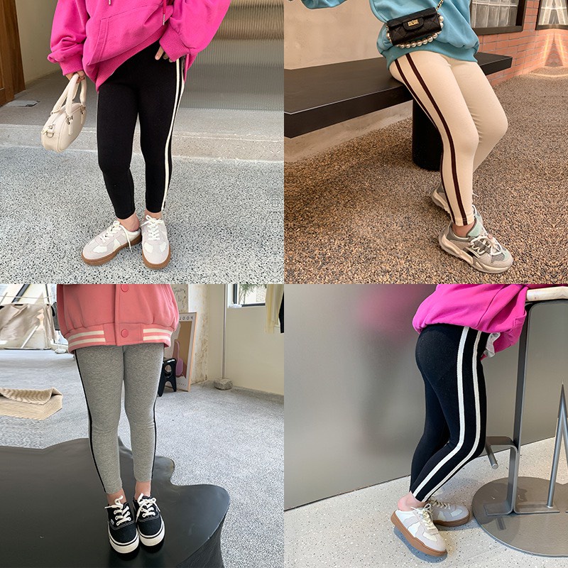 Quần legging dài viền sọc thể thao cho bé Q869