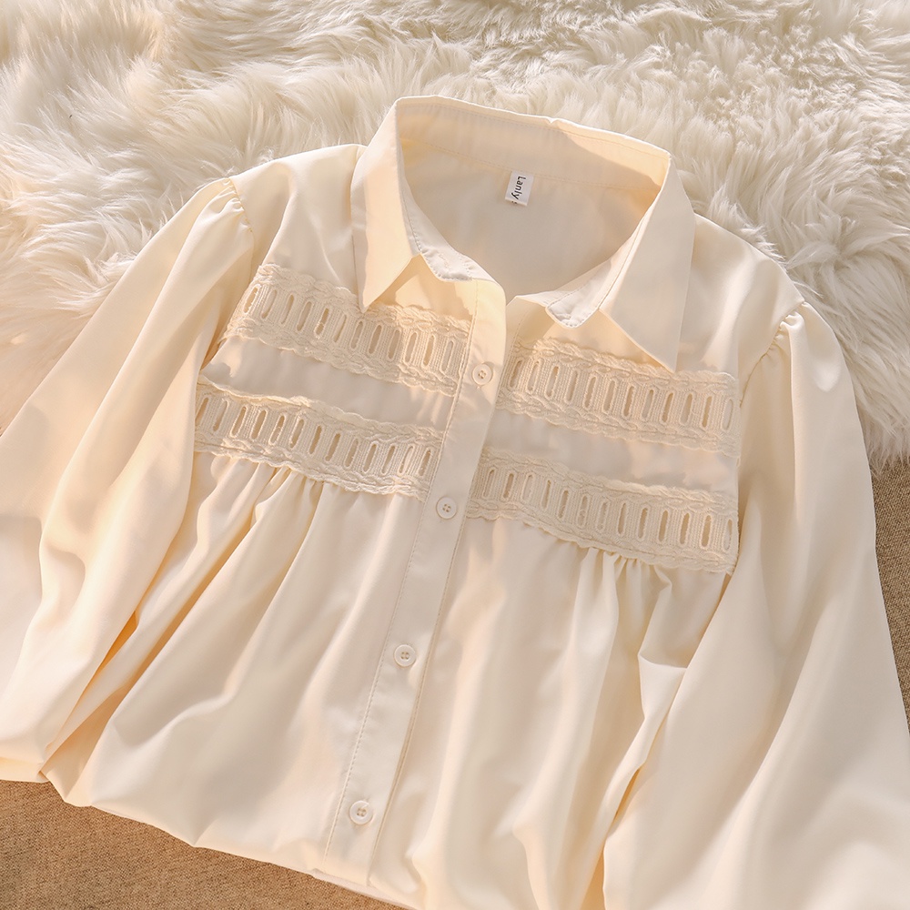 NUZIRO  Áo sơ mi  tay dài màu sắc đơn giản thanh lịch cho nữ