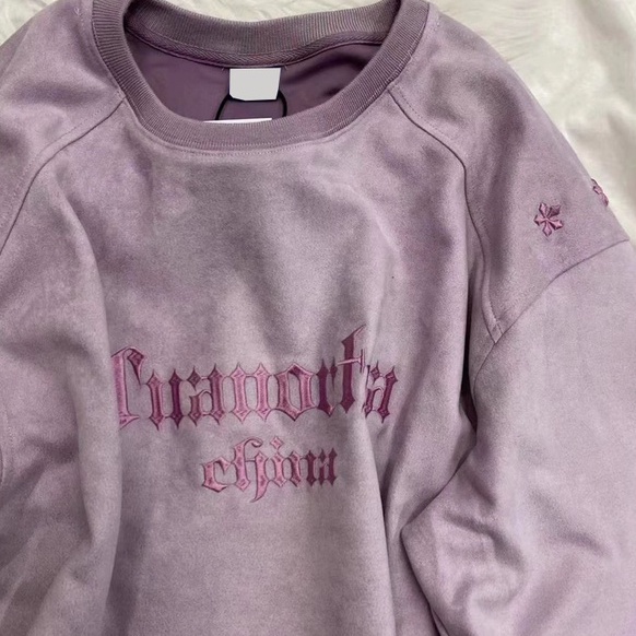 Áo sweater ZHELIHANGFEI tay dài cổ tròn thời trang Mỹ cá tính