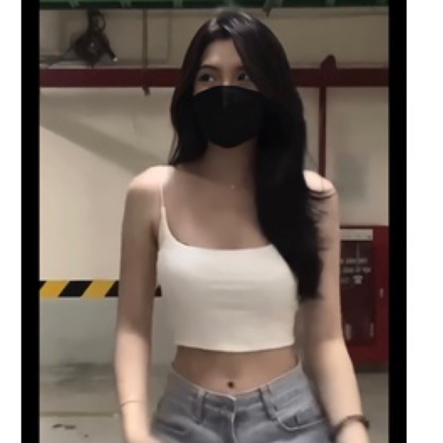 ÁO CROPTOP 2 DÂY BASIC CHẤT COTTON CÓ 2 LỚP