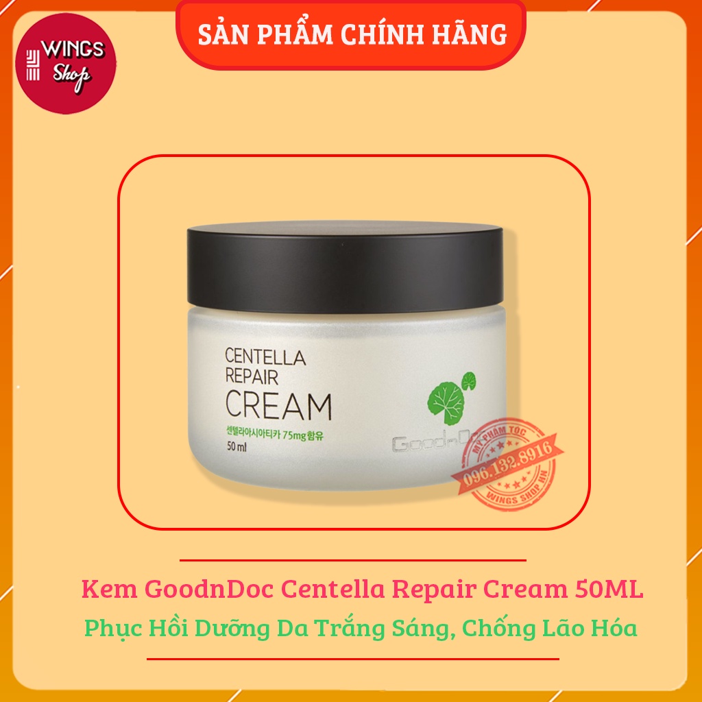 Kem Phục Hồi Dưỡng Da Trắng Sáng Chống Lão Hóa GoodnDoc Centella Repair Cream 50ML | Wings Shop