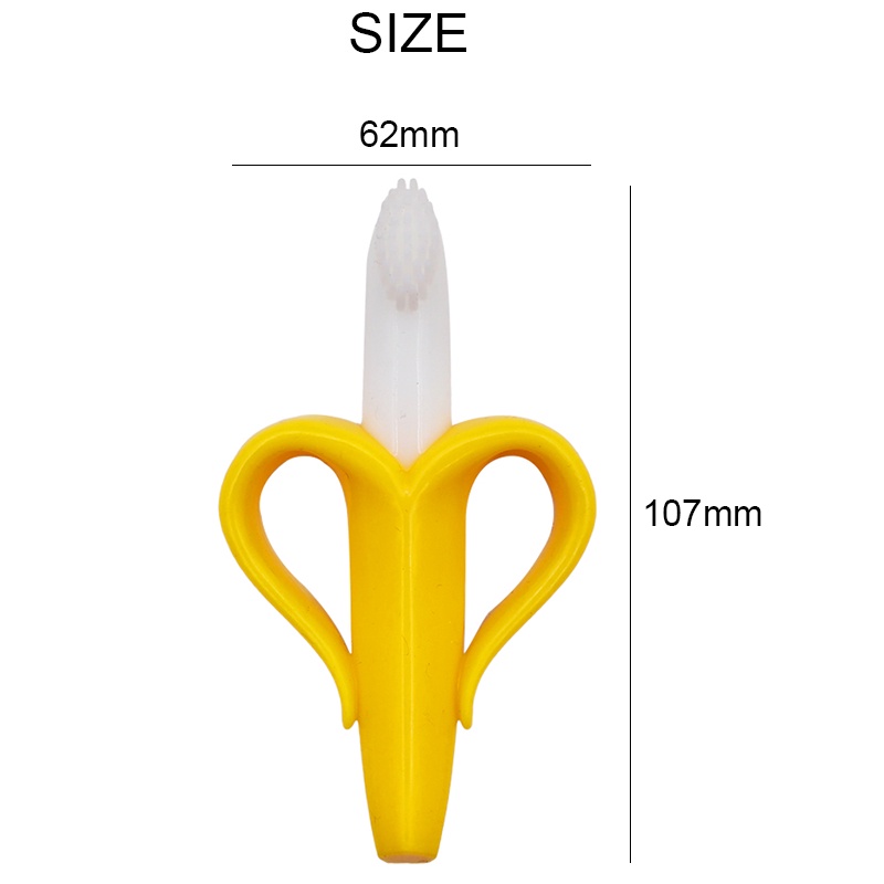 Bàn Chải Đánh Răng Bằng Silicone Không BPA Hình Quả Chuối An Toàn Cho Bé