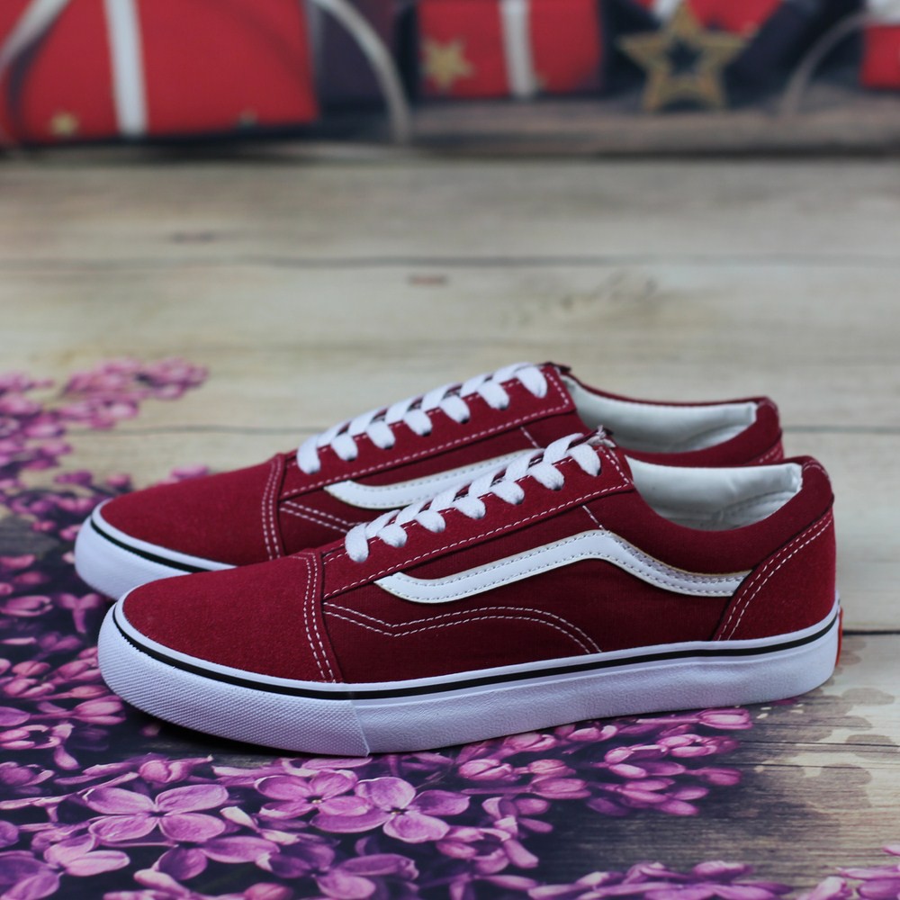 Giày Sneaker Van Cá Tính Nam Đỏ Đô