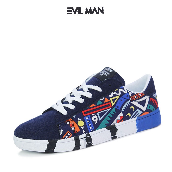 Giày thể thao nam, Sneaker nam Họa Tiết EVIL CORLOR 67 Sắc Màu BLUE - EC67BLUE