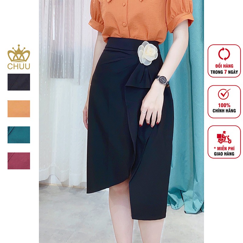 Chân váy bèo nhún che bụng tặng kèm bông cài xinh xắn CHUU CV6103