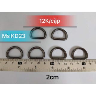 Khoen D sắt size 2cm mạ màu khói- KD23