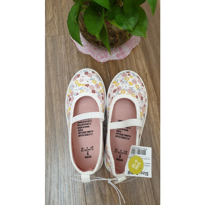 Giày Búp Bê Anko In Hoa cho bé gái 2, 3, 4 tuổi (Hàng Úc)