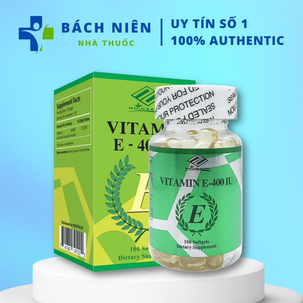Vitamin E Nuhealth 400iu của Mỹ, viên uống xóa nhăn trắng da Vitamin E 400iu 100 viên của Mỹ