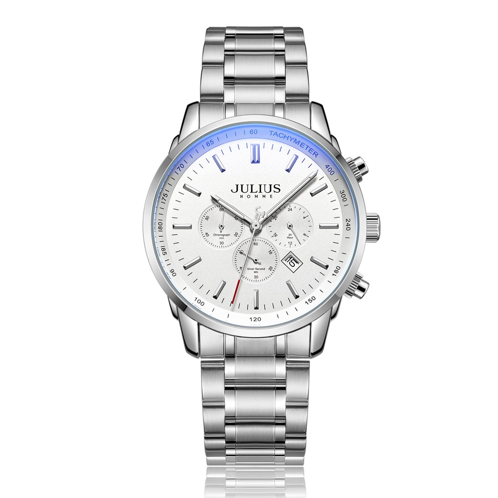 Đồng hồ nam 6 kim Julius JAH-133 dây thép | Julius Official